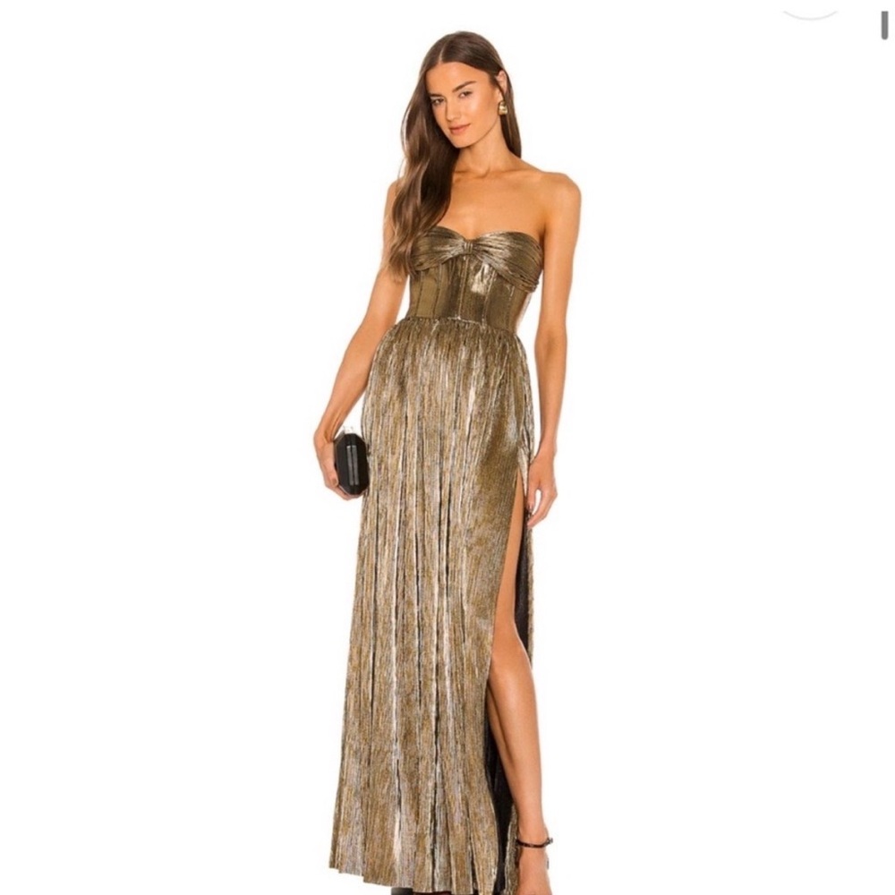 Bronx and Banco Florence Strapless Metallic Dress